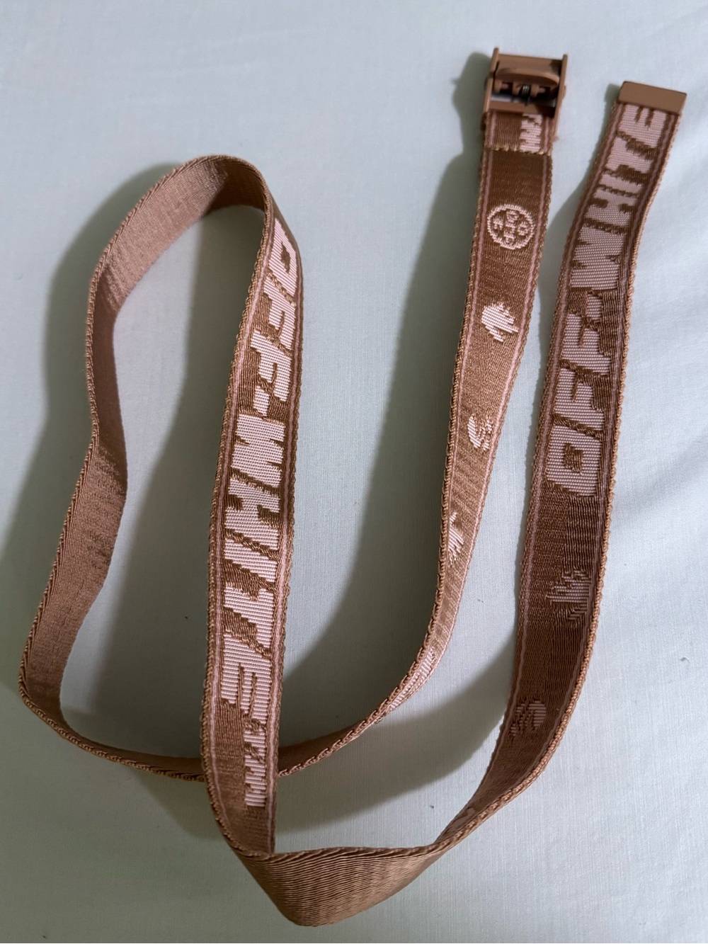 Off-White Brown and Cream Industrial Webbing Belt